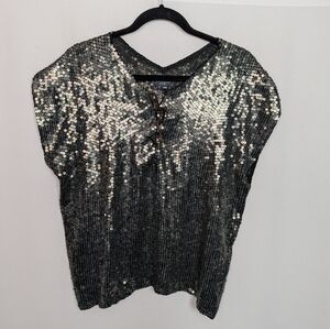 GRYPHON Sequin Silk Blouse Top